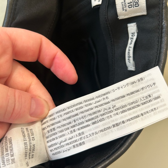 Abercrombie & Fitch Vegan Leather Flare Pants - Picture 6 of 10